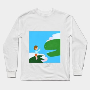 A Boy And a Dinosaur Long Sleeve T-Shirt